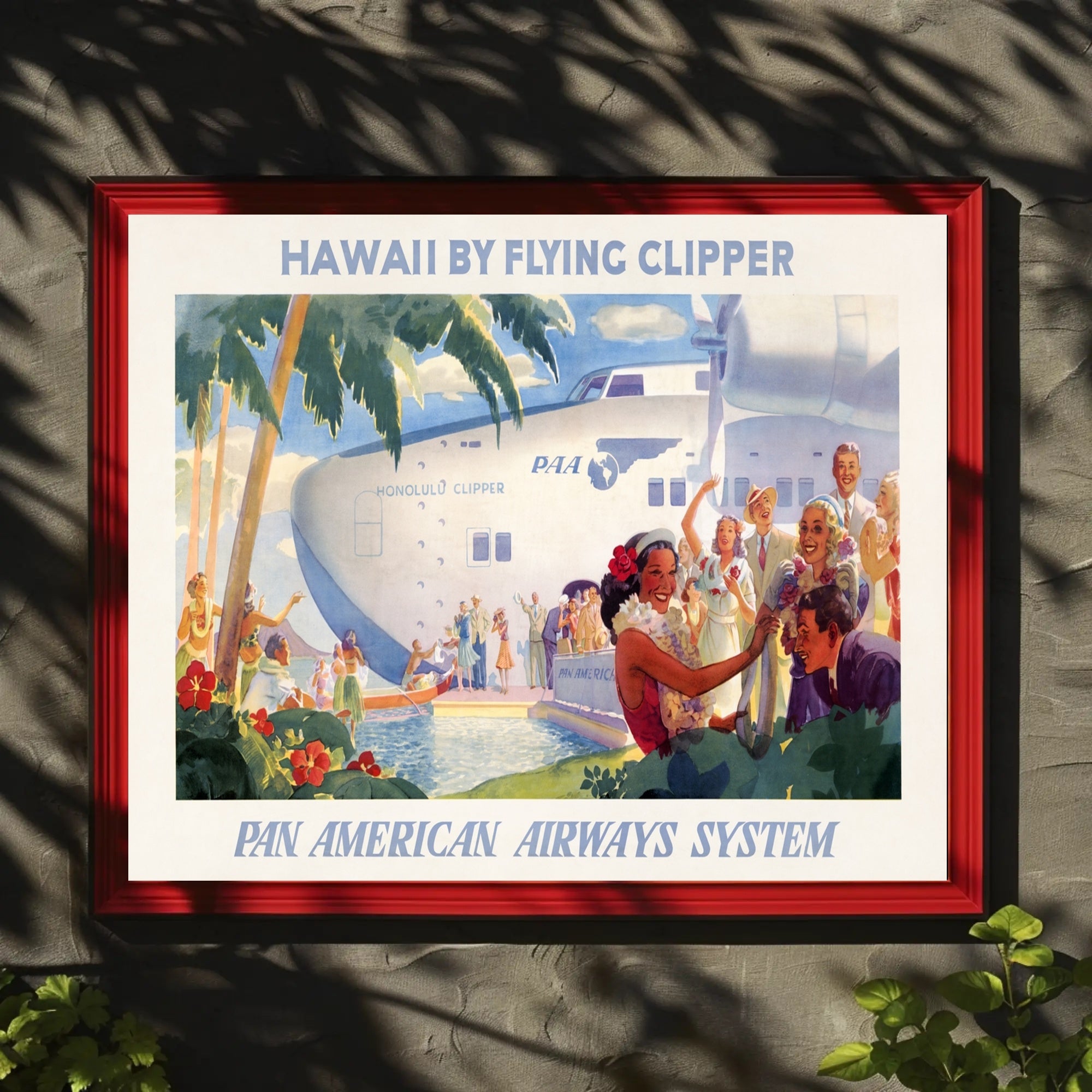 Hawaii Air Travel Vintage Poster by Pan American Airways Travel Poster