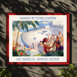 Hawaii Air Travel Vintage Poster by Pan American Airways Travel Poster