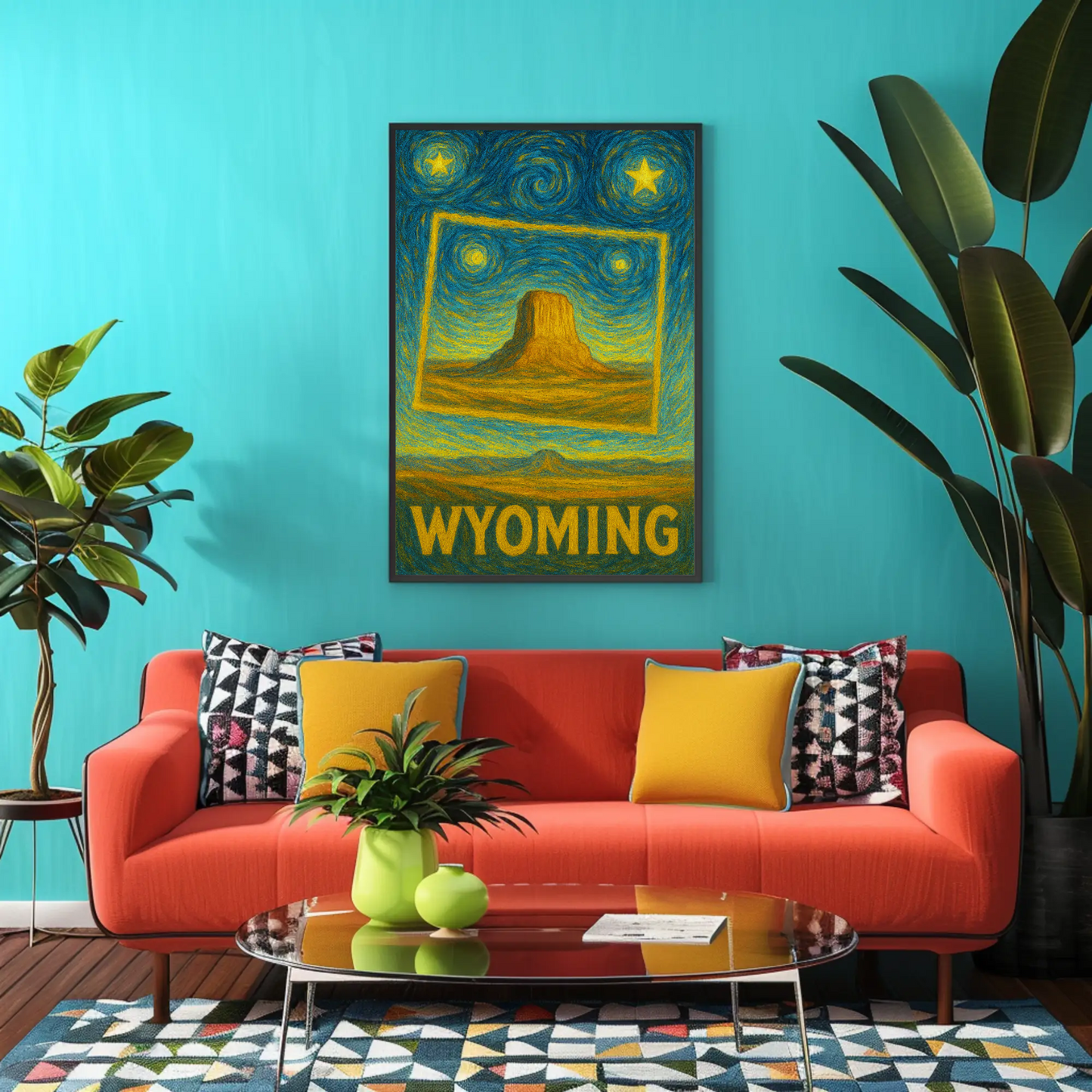 Wyoming Starry Night Poster