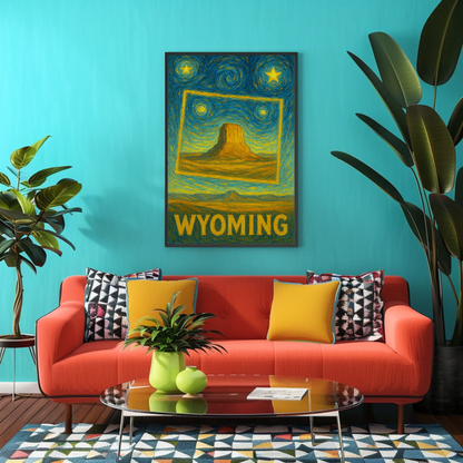 Wyoming Starry Night Poster