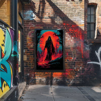 Grim Reaper Apocalyptic Landscape Poster: Vivid Graphic Art