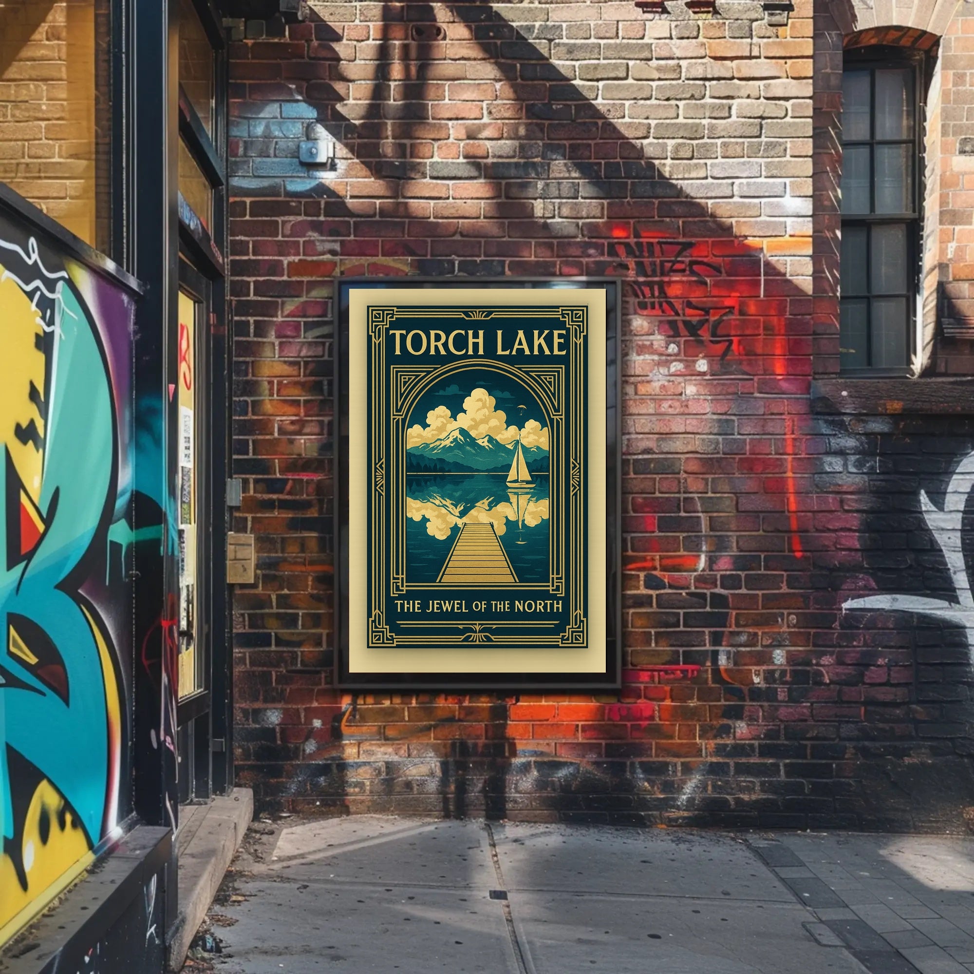 Torch Lake Vintage Travel Poster Wall Art