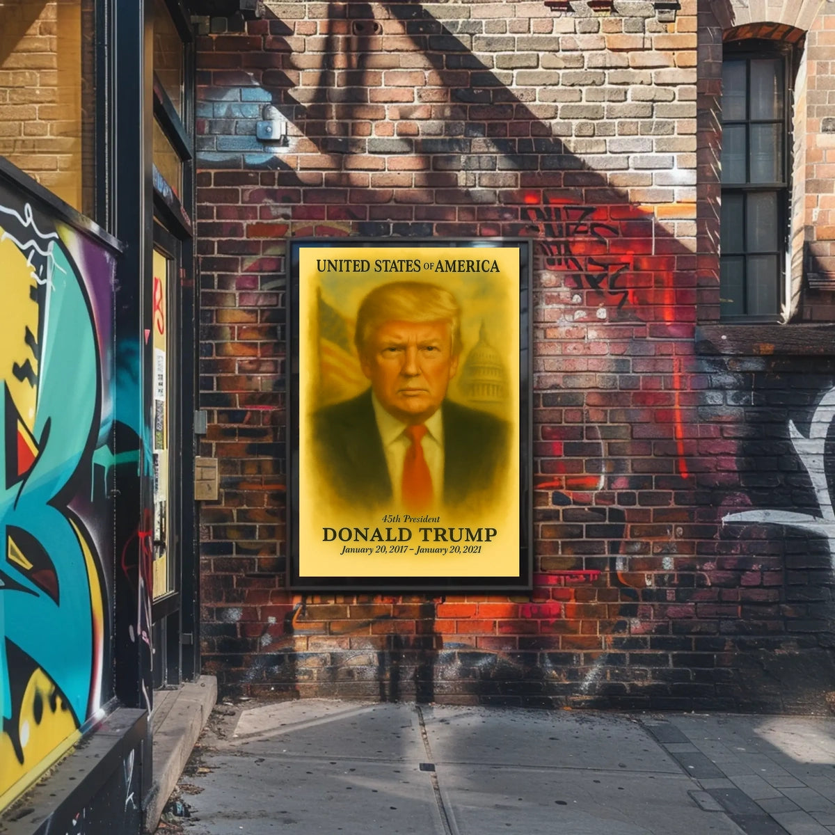 Donald Trump 45th President of the United States Vintage Watercolor Poster