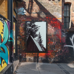 Serene Winter Cabin Scene National Park Poster