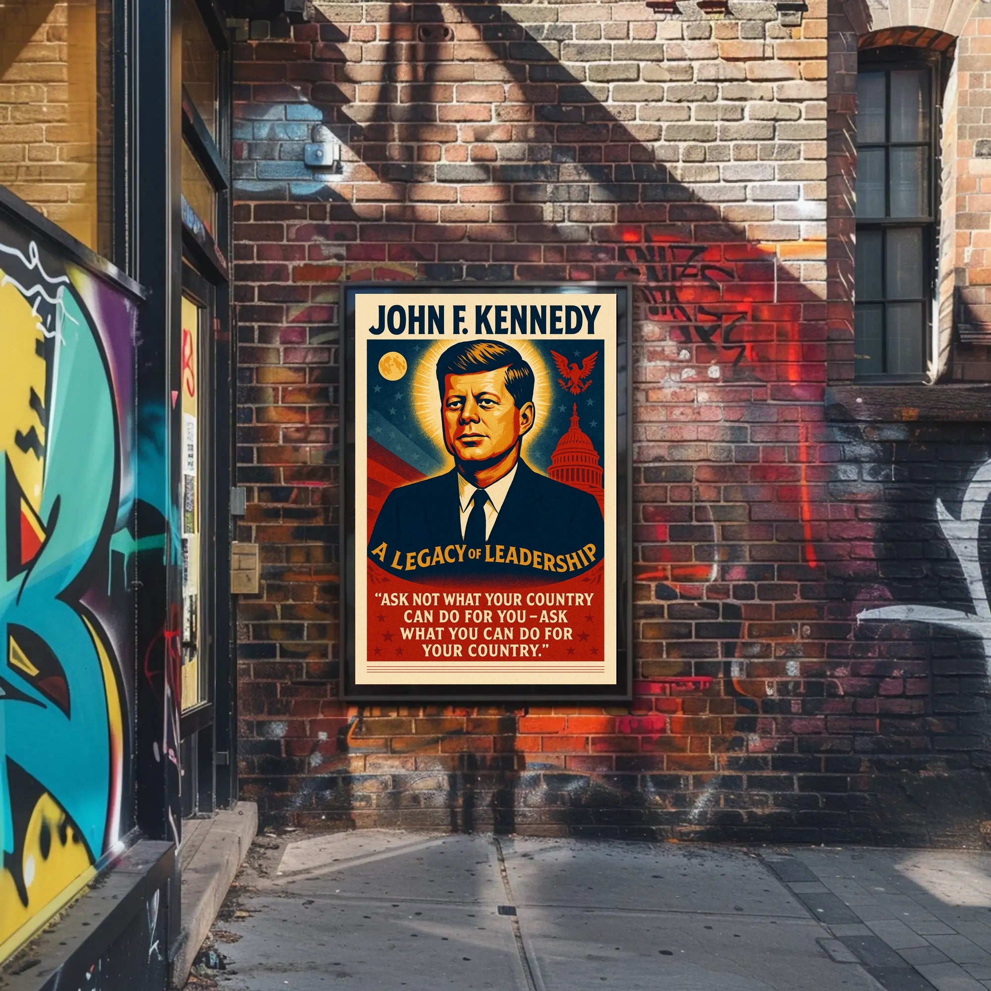 John F. Kennedy Inspirational Leadership Historical or Presidential Poster