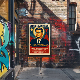 John F. Kennedy Inspirational Leadership Historical or Presidential Poster