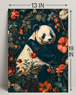 Peaceful Panda in a Botanical Wonderland Animal Poster