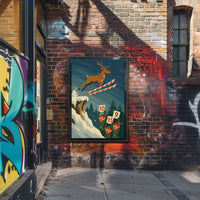 Reindeer Ski Jump Poster