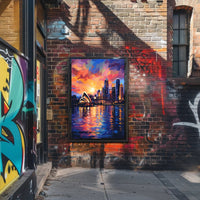 Sydney at Sunset Vibrant Cityscape Travel Poster