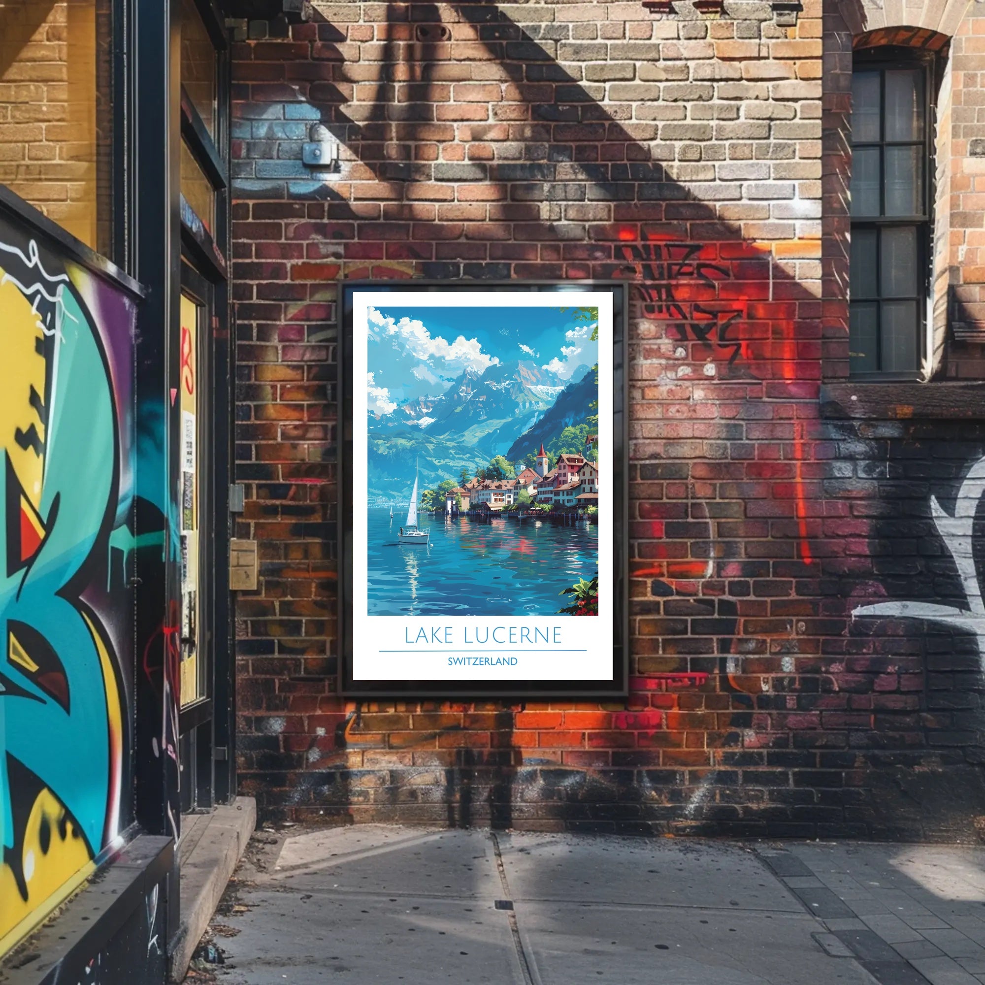 Tranquil Beauty of Lake Lucerne Poster