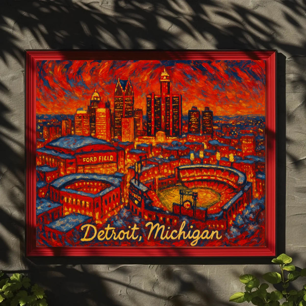 Detroit, Michigan Vibrant Cityscape Poster