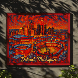 Detroit, Michigan Vibrant Cityscape Poster