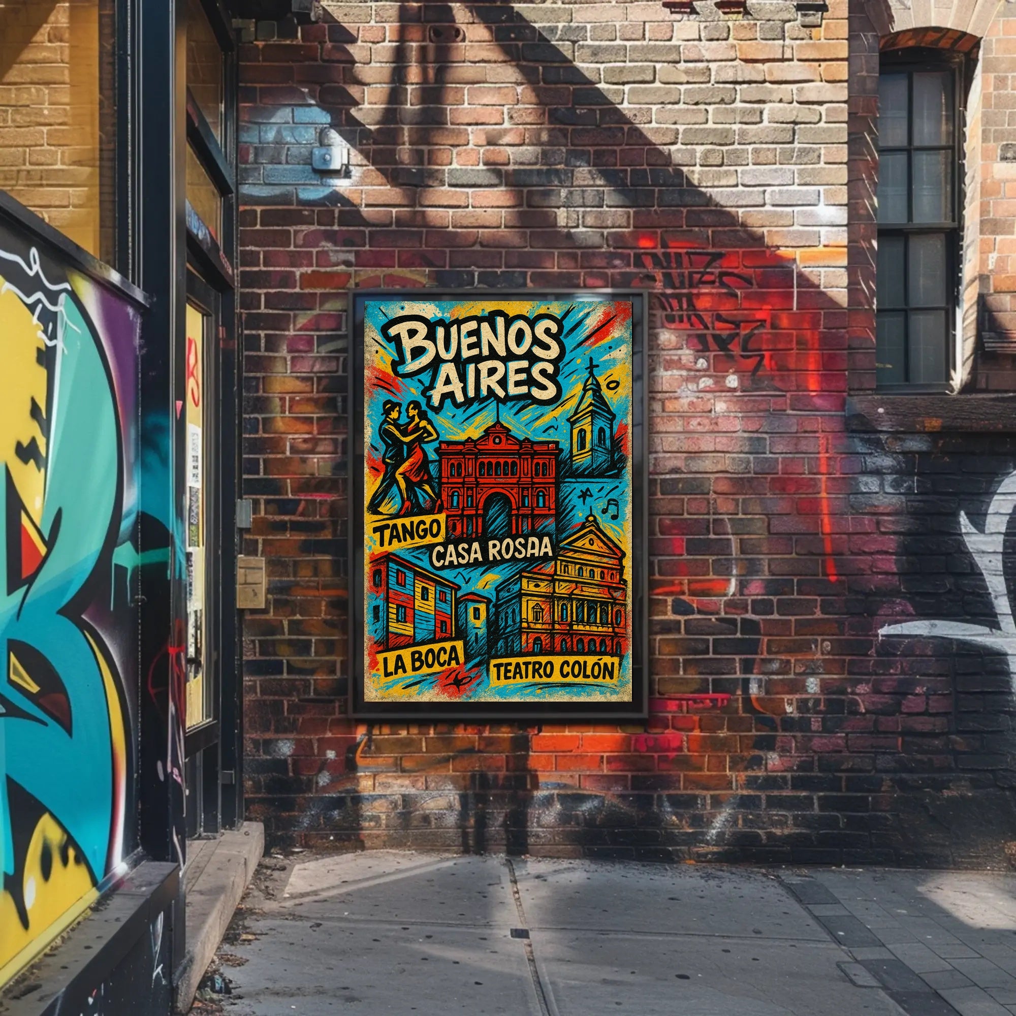 Buenos Aires Highlights Vintage Poster Print PosterGoat