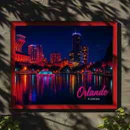 Orlando, Florida Night Lights Poster