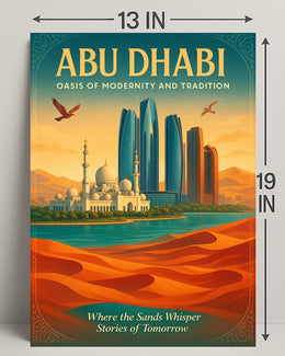 Abu Dhabi Fusion of Tradition and Progress Urban or Cityscape Poster