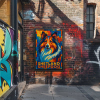 Shetland Sheepdog Mosaic Poster