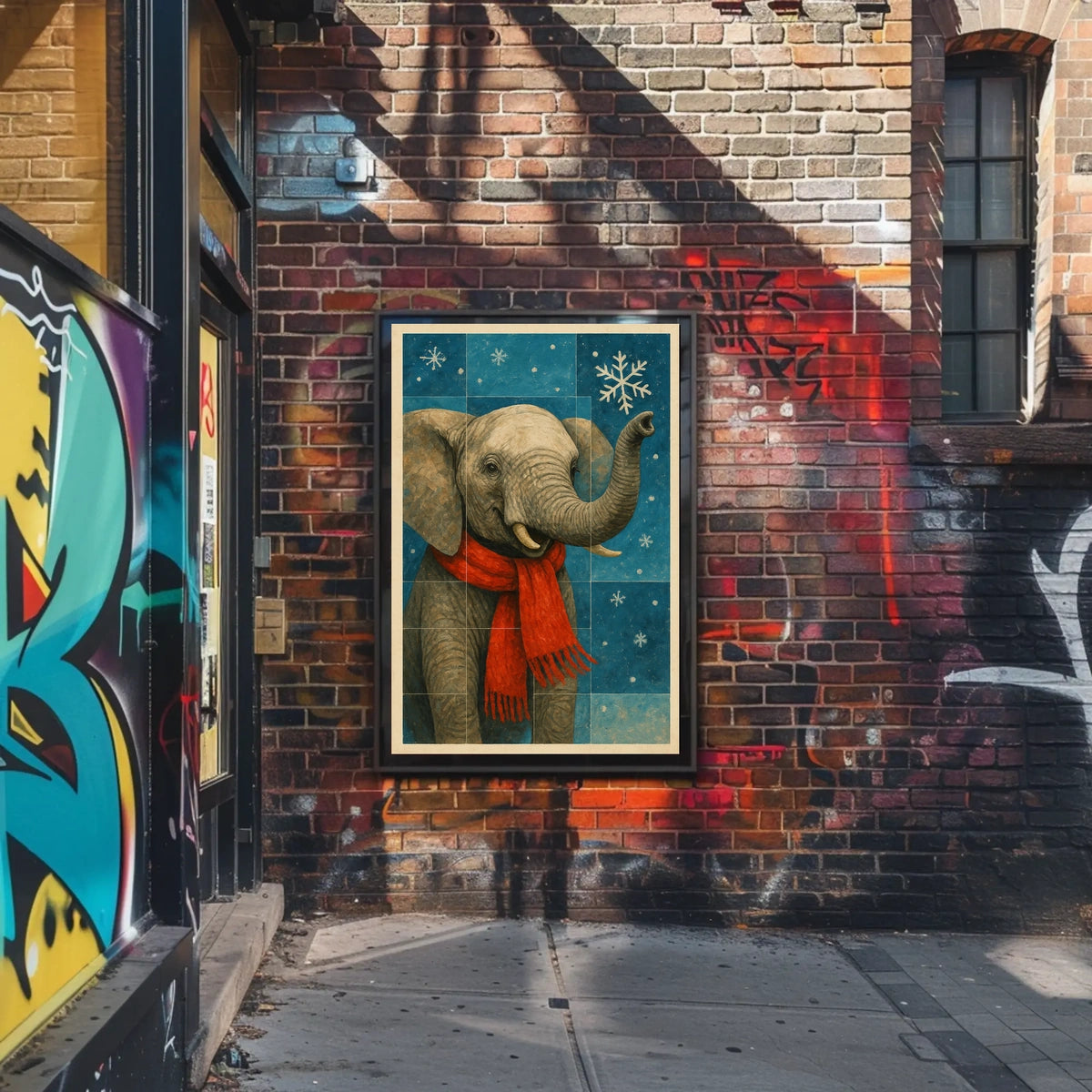 Winter Elephant Poster