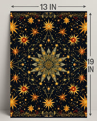 Celestial Starburst Abstract Art Poster