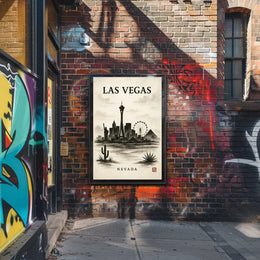 Las Vegas Skyline Artistic Urban Cityscape Poster