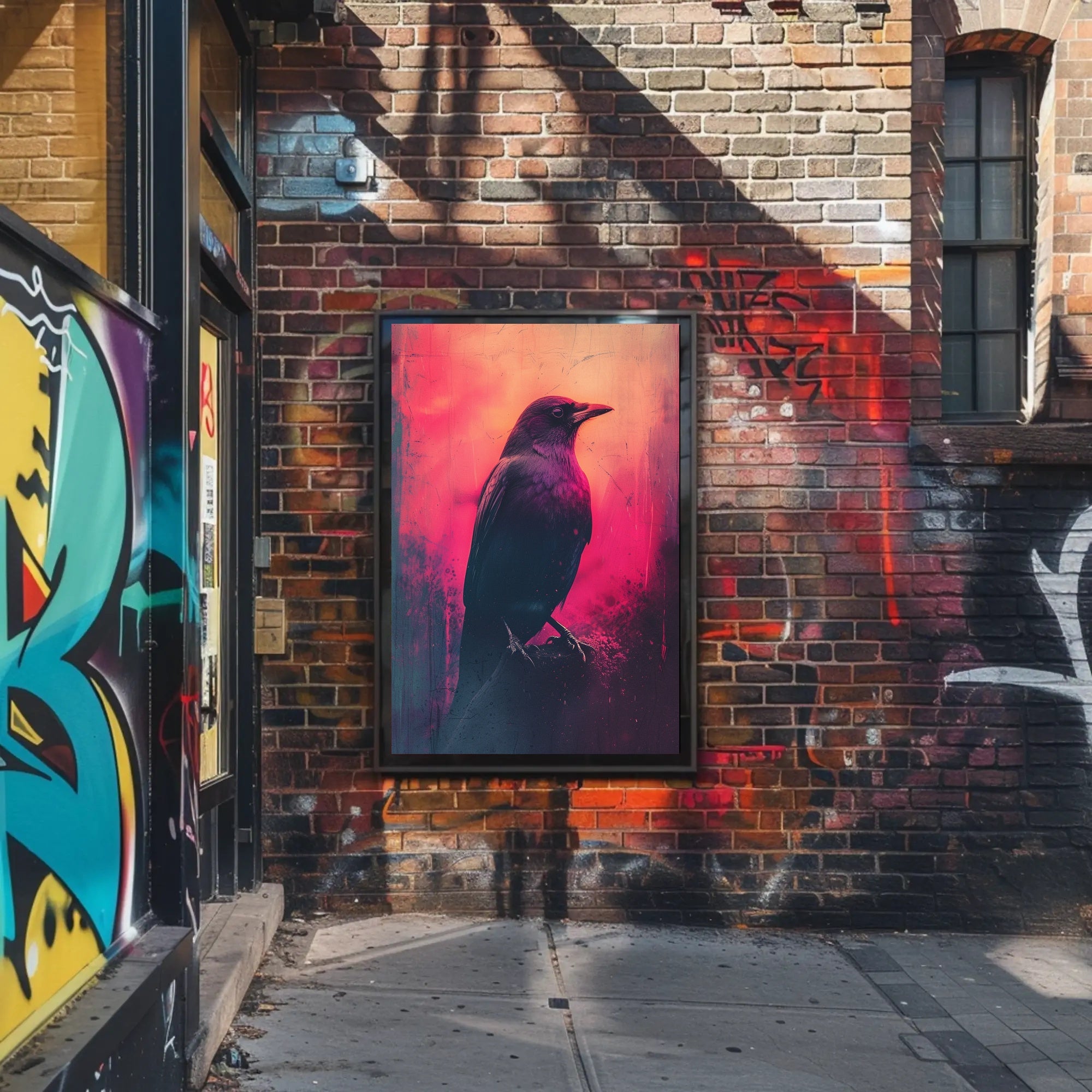 Vivid Crow Portrait Art Print Wall Decor for Home and Office PosterGoat