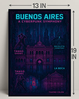 Buenos Aires A Cyberpunk Symphony Poster PosterGoat