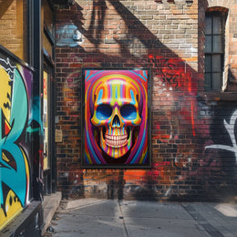 Vibrant Skull Art Poster PosterGoat