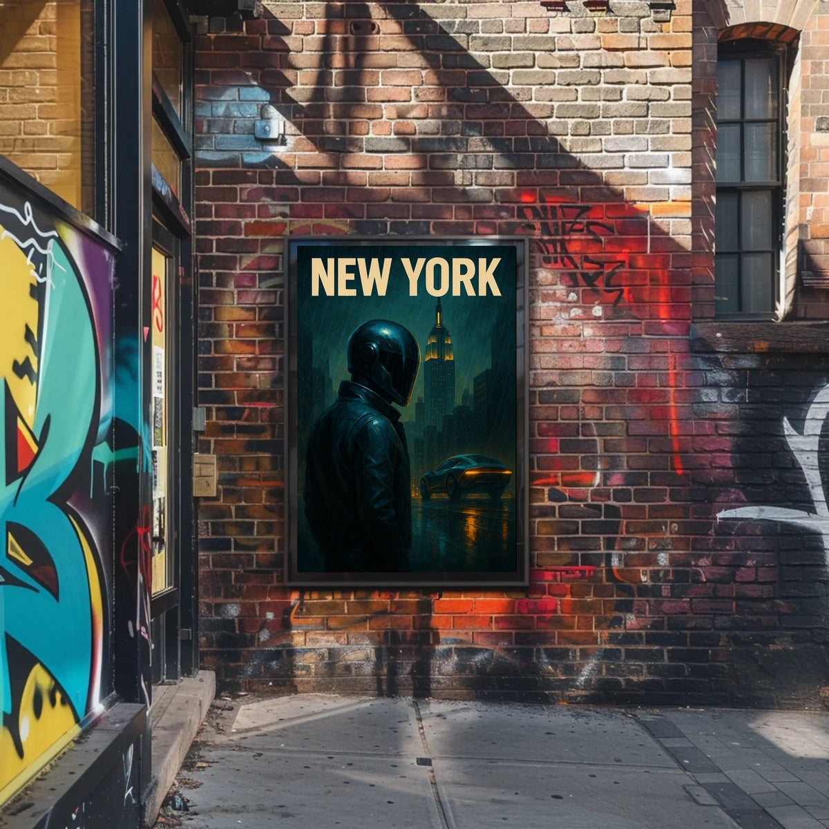Neon Nights In New York Poster