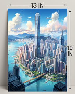 Skyline Of Modern Metropolis Modern Poster