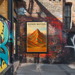 Rainbow Mountains ChinaS Geological Poster