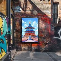 Temple of Heaven Vibrant Illustration Art Poster