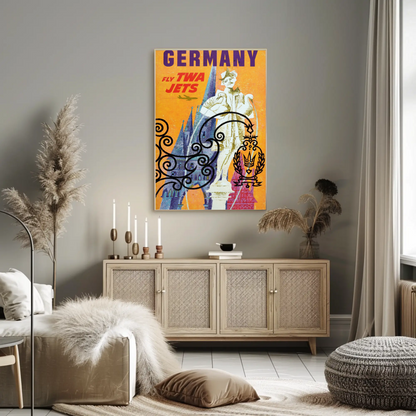 Fly TWA to Germany Travel Poster by David Klein