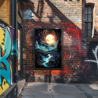 Moonlit Enchantment: Serene Night Landscape Poster