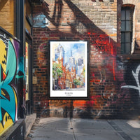 Perth Urban Scene Watercolor Artistry Urban or Cityscape Poster PosterGoat
