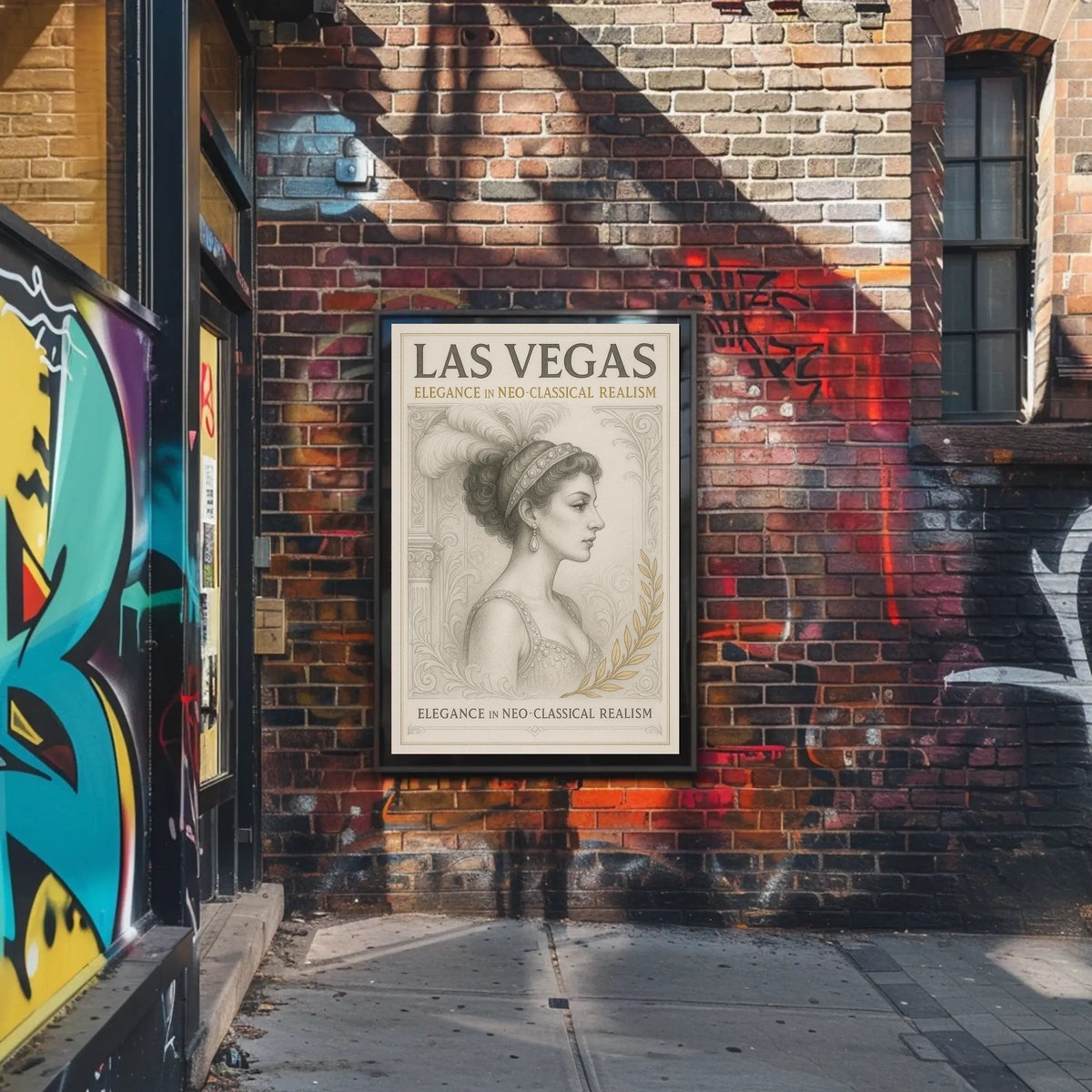 Neoclassical Woman with Las Vegas Poster