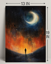 Solitary Reflection Under The Crescent Poster