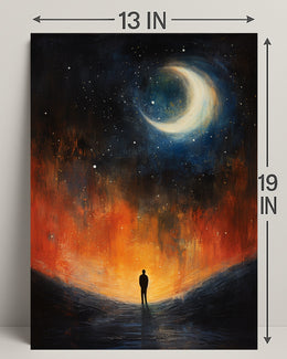 Solitary Reflection Under The Crescent Poster