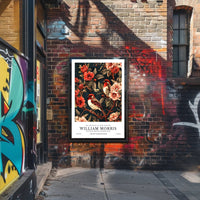 William Morris-Inspired Vintage Floral Illustration Cultural Poster