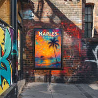 Naples Florida Sunset Poster Coastal Wall Art 18x24