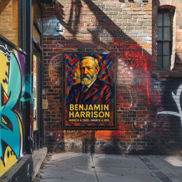 Benjamin Harrison 23rd President of the United States Glitch Hop Art Poster