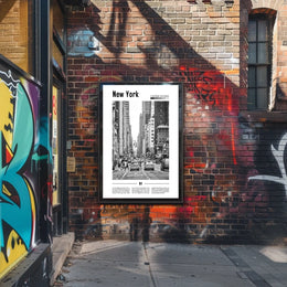 New York City Poster Modern Monochrome Cityscape Wall Art