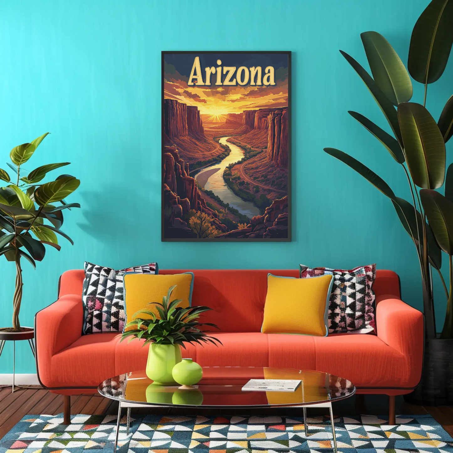 Arizona Vintage Poster - Canyon Sunset