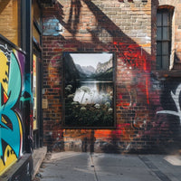 Serene Alpine Lake Photorealistic Nature Poster Art