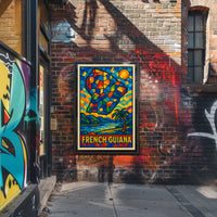 French Guiana Mosaic Art Poster