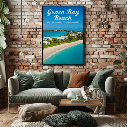 Grace Bay Beach Turks Caicos Coastal Beauty Travel Poster