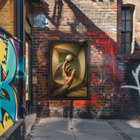 Surreal Hand and Sphere Realistic Geometric Abstract Poster