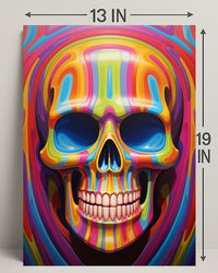 Vibrant Skull Art Poster PosterGoat