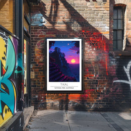 Tikal Temple Sunset Adventure National Park Poster
