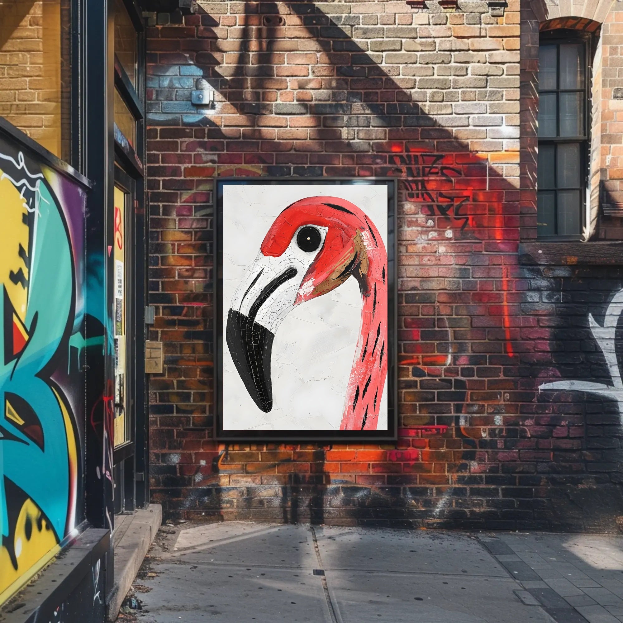 Flamingo Poster Vibrant Portrait Modern Tropical Wall Art