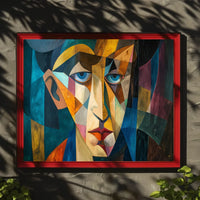 Cubist Modernist Human Face Abstract Art Poster