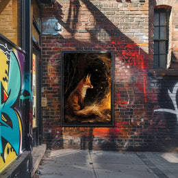 Enchanted Fox By The Fire William Morris Art Poster